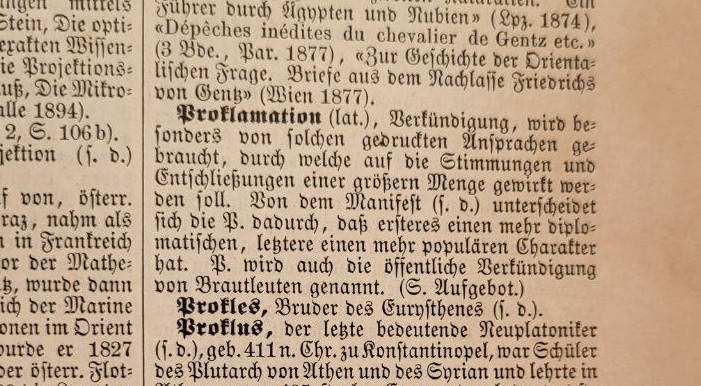 Proklamation im Brockhaus